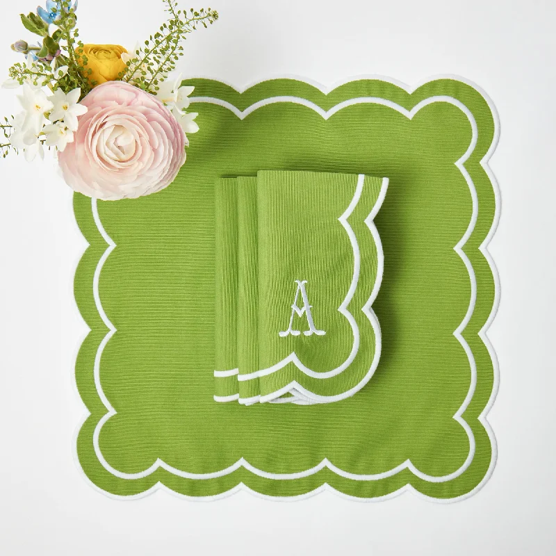 Serena Green Appliqué Napkins (Set of 4)