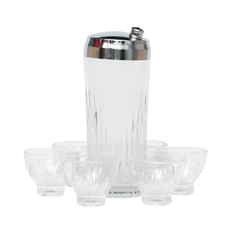 The Cocktailor Glass & Chrome Cocktail Shaker Set