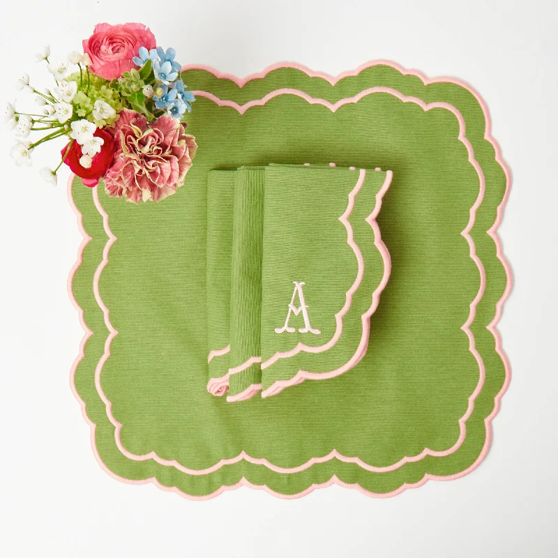 Valérie Green & Pink Napkins (Set of 4)