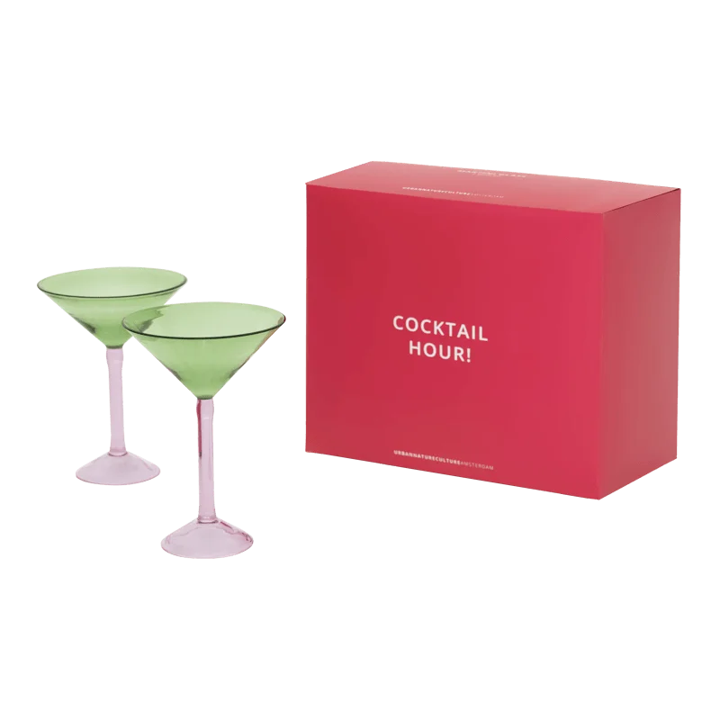 Martini cocktail glass, set of 2, in gift pack