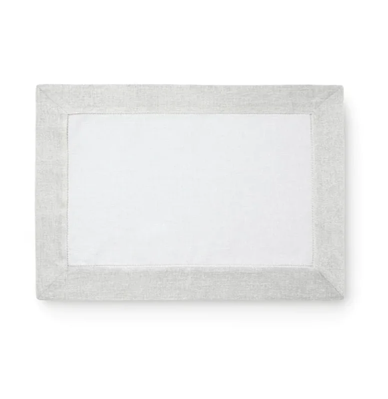 Filetto Placemats, White/ Silver, Set of 4