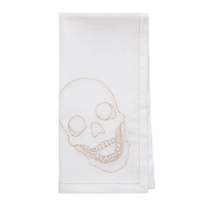 Ivory Skull Embroidered Cloth Napkin (Set of 4)