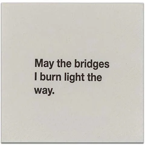 May the bridges I burn light the way.  - Napkin (20186)