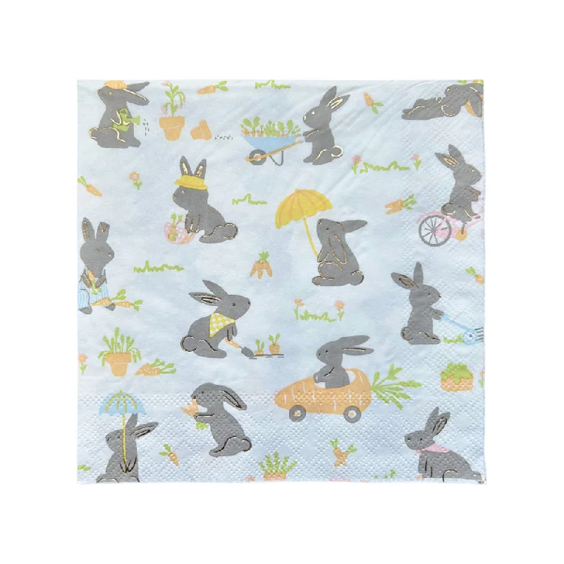 Bunnies In The Garden Large "Garden" Napkins