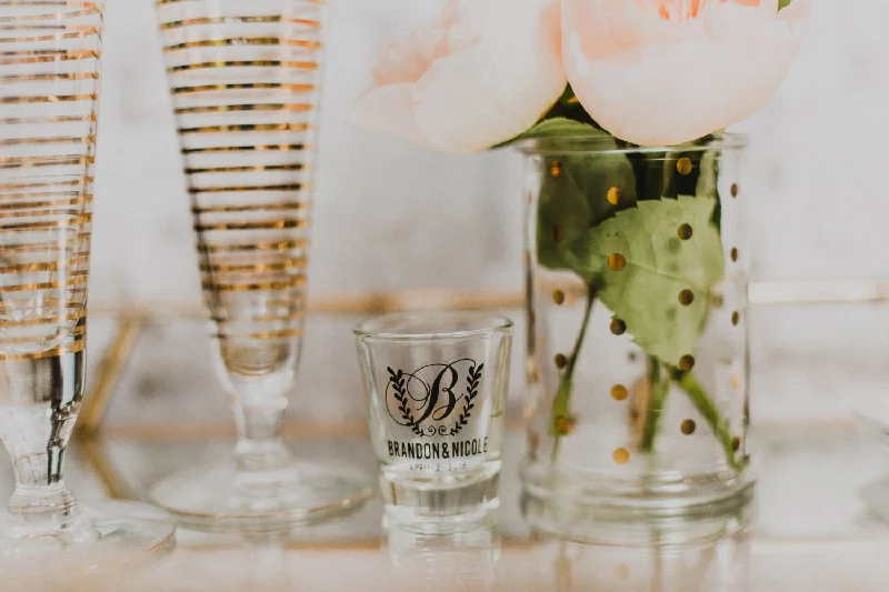 Custom Monogrammed Shot Glass Design #1072