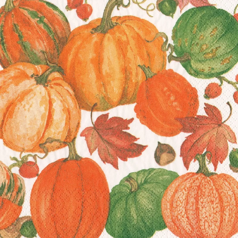 Pumpkin Field Cocktail Napkin By  Caspari