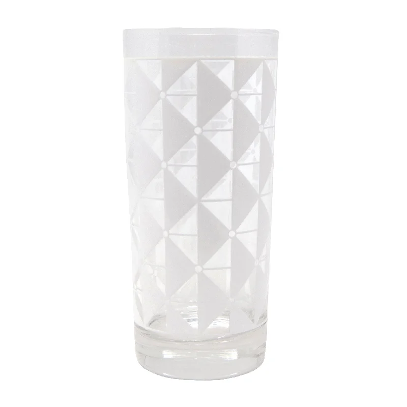 The Modern Home Bar Deco Diamonds White Collins Glass