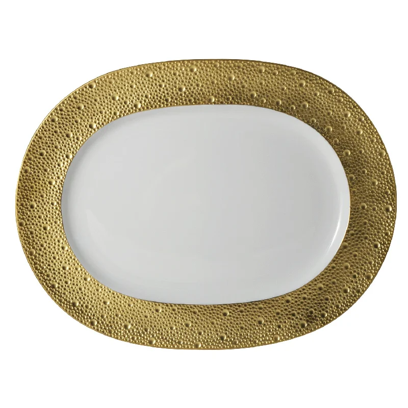 Ecume Gold Oval Platter, 17"