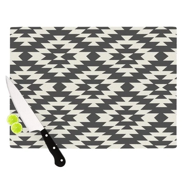 Kess InHouse Amanda Lane "Southwestern Black Cream" Tribal Geometric Cutting Board