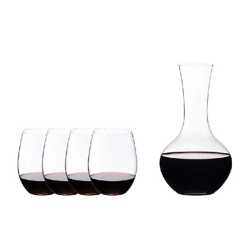 Riedel O Wine Tumbler Cabernet / Merlot plus Syrah Decanter (4 Glasses + 1 Decanter)