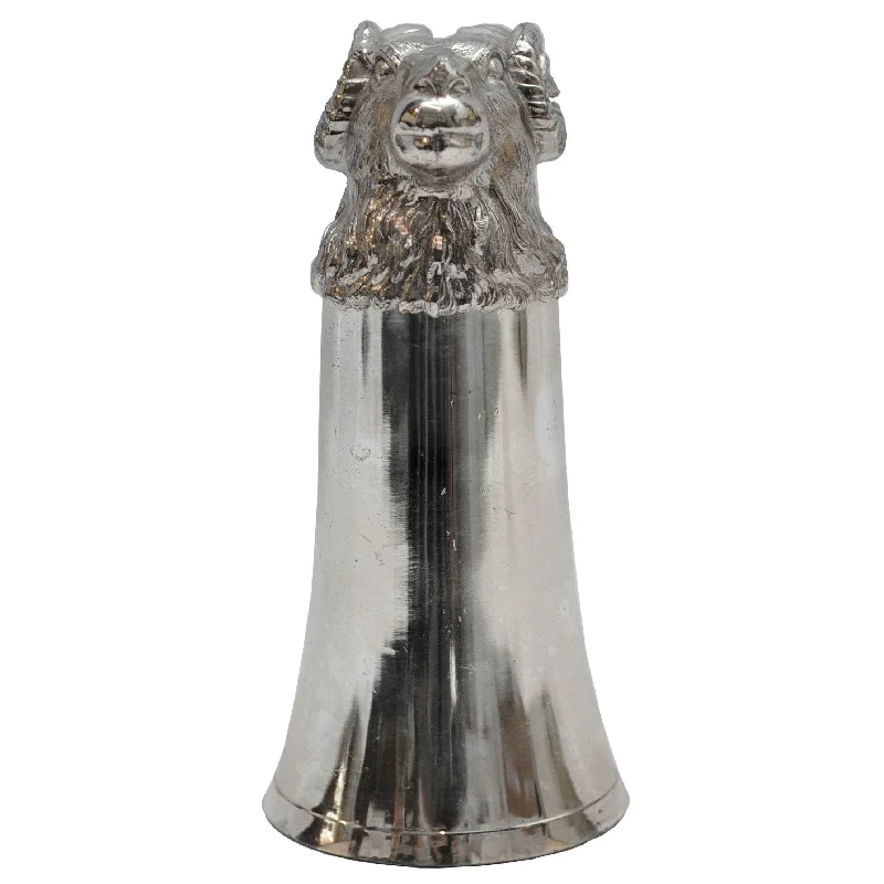 Silver Plate Rams Head Stirrup Cup