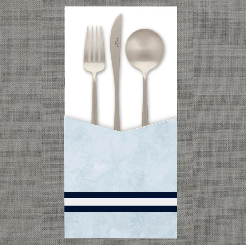 Watercolor Border Blue  - Cutlery Pouch