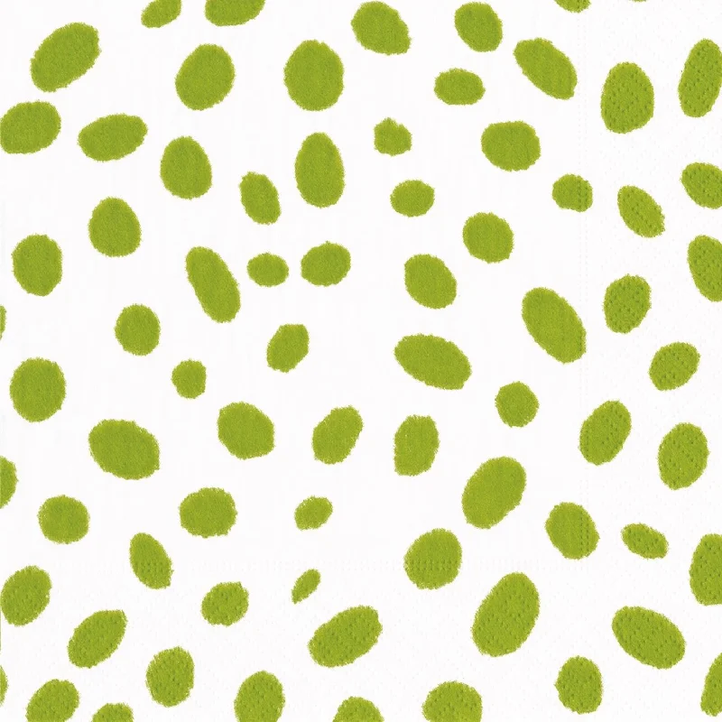 Green Spots Cocktail Napkin By  Caspari