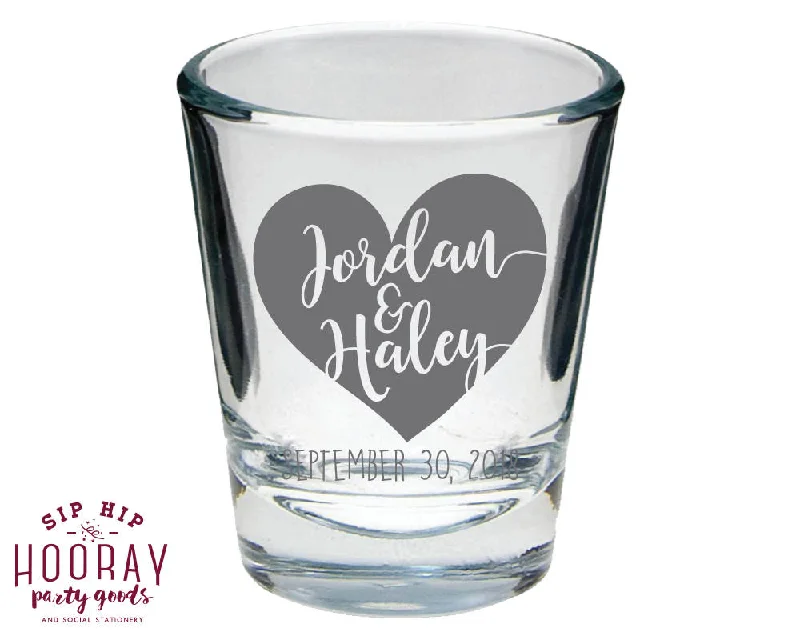 Custom Heart Names Shot Glasses #1844