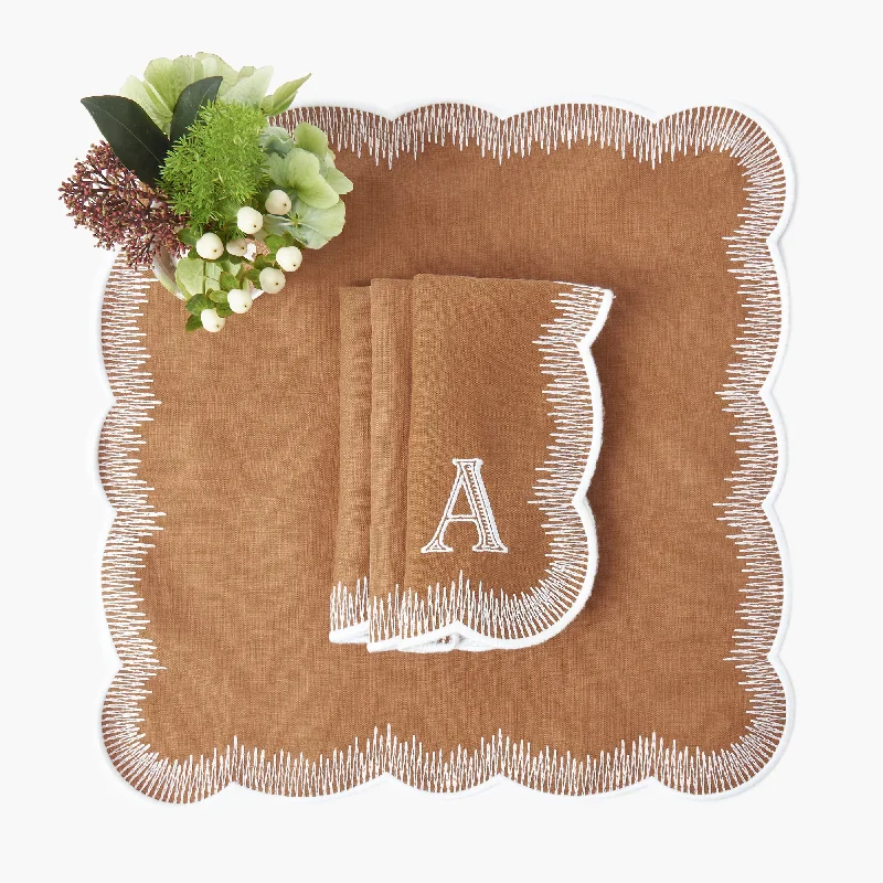 Alathea Caramel Linen Napkins (Set of 4)