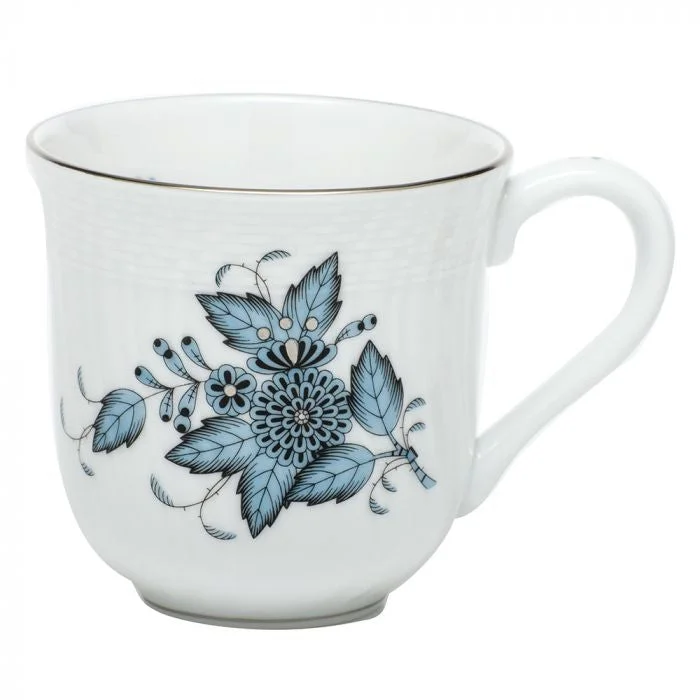 Herend Chinese Bouquet Mug - Turquoise & Platinum