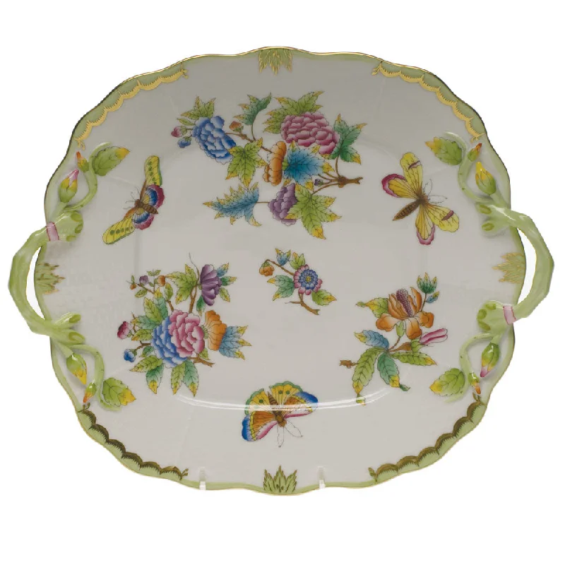 Queen Victoria Square Cake Plate with Handles