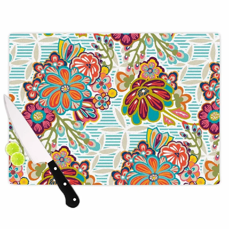 Kess InHouse Agnes Schugardt "Kimono Floral" Floral Pattern Cutting Board