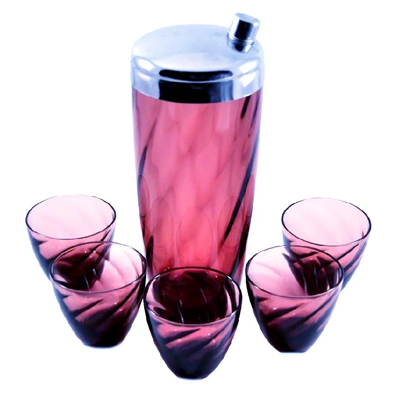 Hazelware Amethyst Glass Cocktail Shaker Set