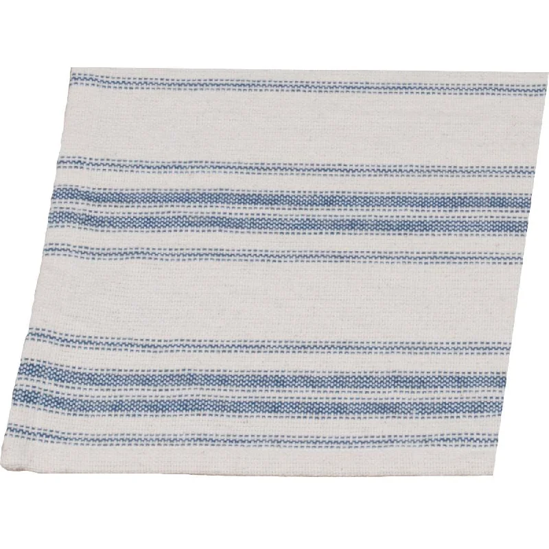 Colonial Blue Cream Grain Sack Stripe Napkin Set Of Six NK165014