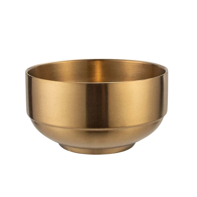 Frosted Golden Stainless Steel Serving Bowl