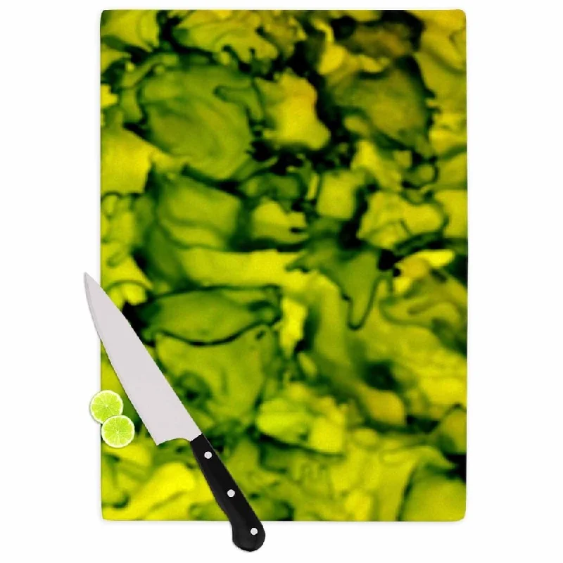 KESS InHouse Claire Day 'Green' Yellow Cutting Board