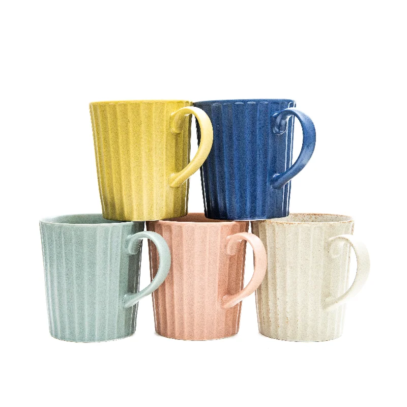 Japanese Sujibori Grownup Pinstripe Texture Color Mug