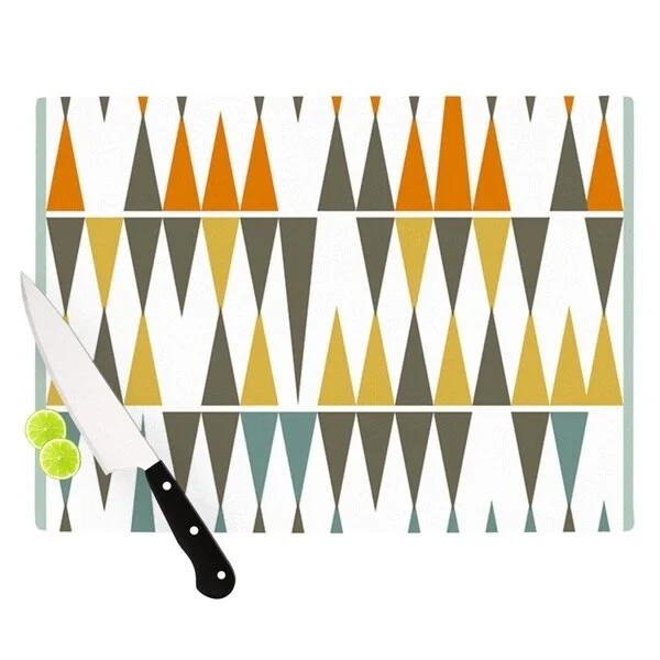 Kess InHouse Pellerina Design "Diamond Kilim" Triangles Cutting Board