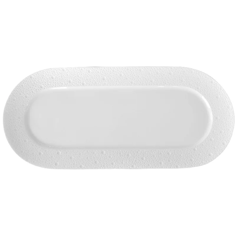 Ecume White Cake Platter Rectangular, 16"