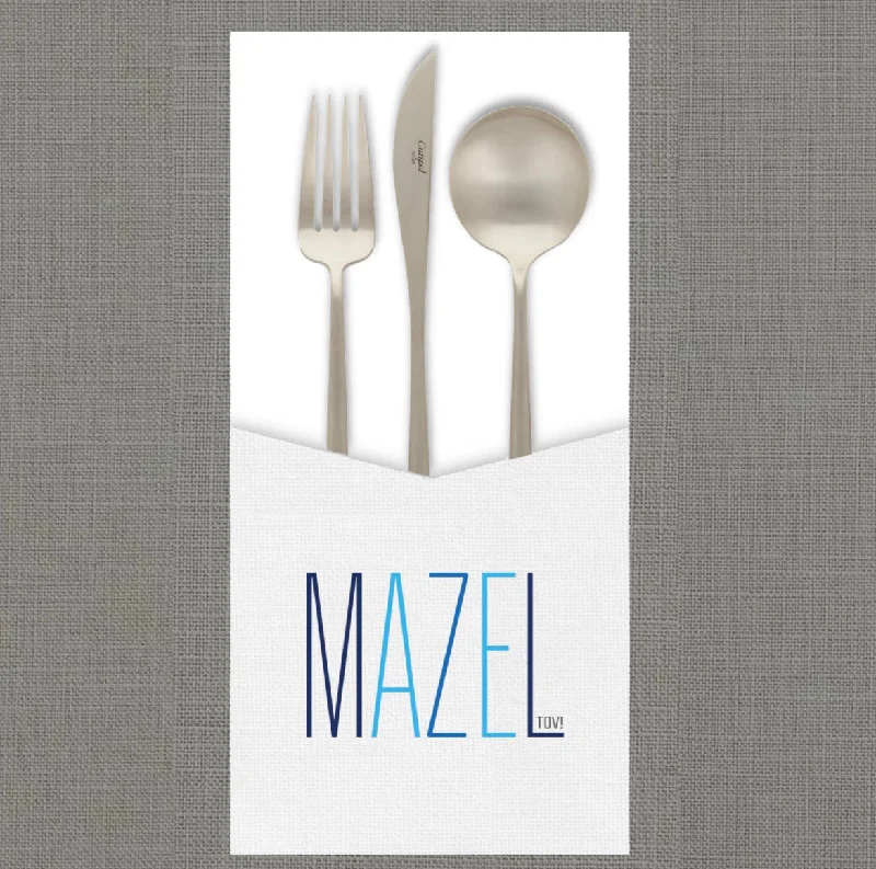 Mazel Tov Blue  - Cutlery Pouch