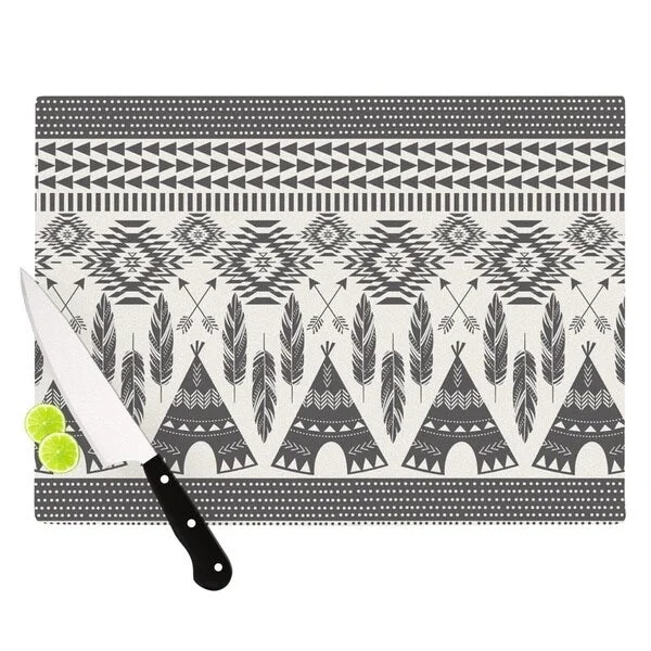 Kess InHouse Amanda Lane "Native Roots" Brown Gray Cutting Board