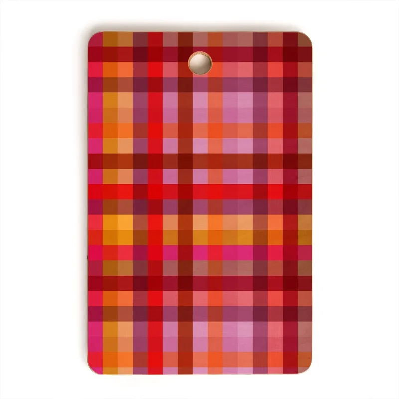 Camilla Foss Gingham Red Cutting Board Rectangle