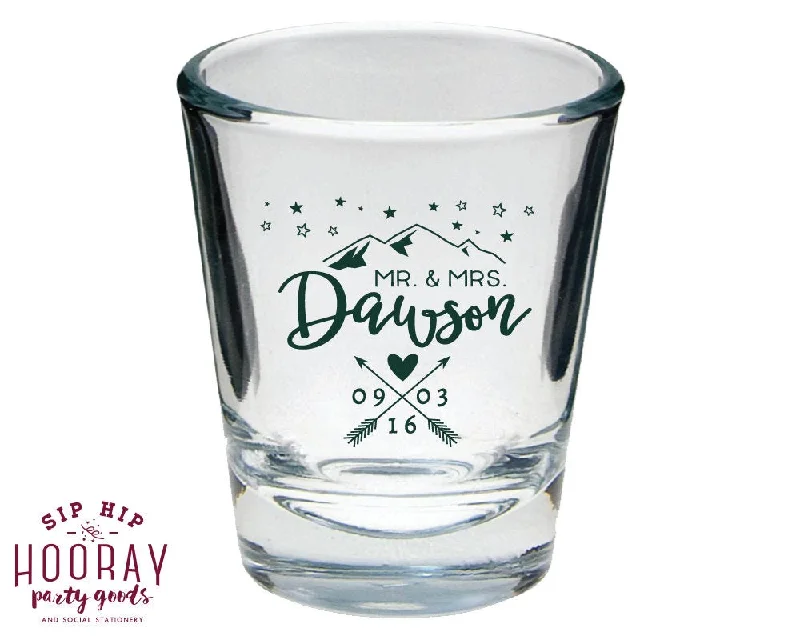 Mountain Wedding Shot Glass Design #1627