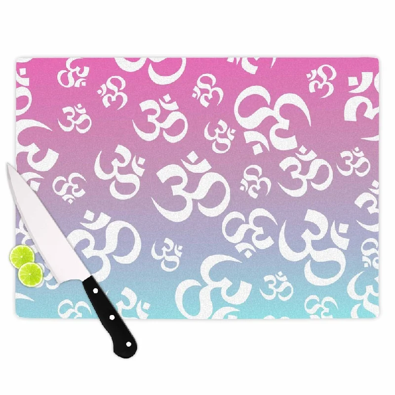 KESS InHouse KESS Original "OHM My Pastels" Pink Aqua Cutting Board