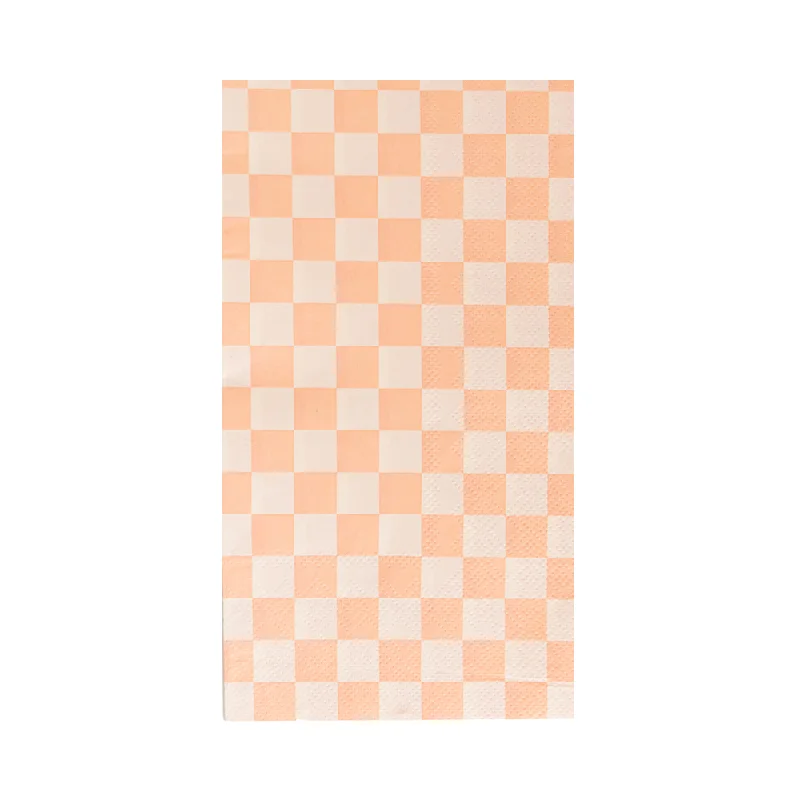 Check It! Peaches N’ Cream Check Guest Napkins