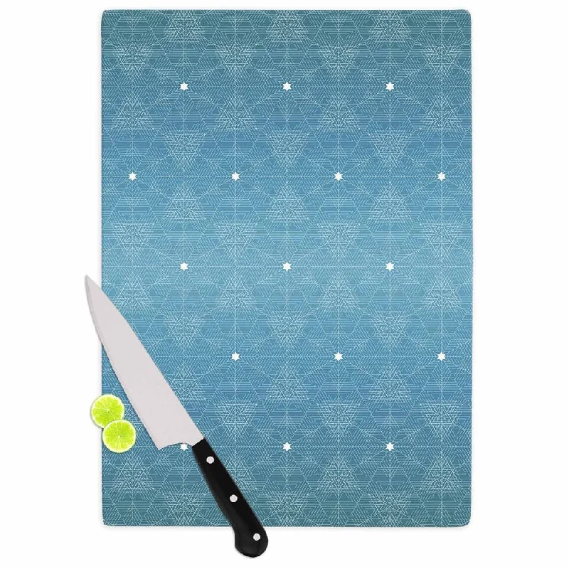 Kess InHouse Angelo Cerantola "Celestial" Blue White Cutting Board