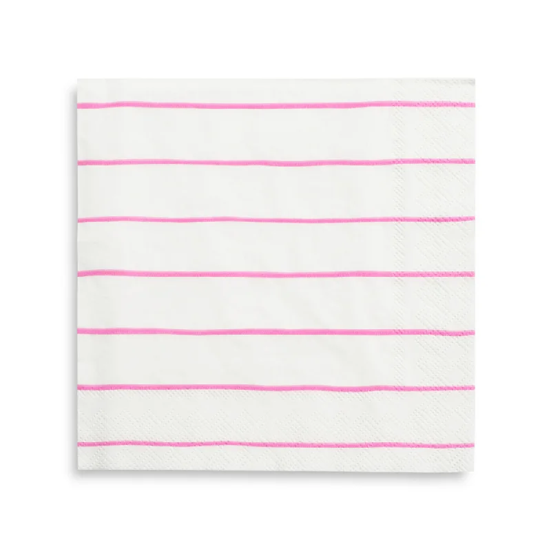 Cerise Frenchie Striped Large Napkins