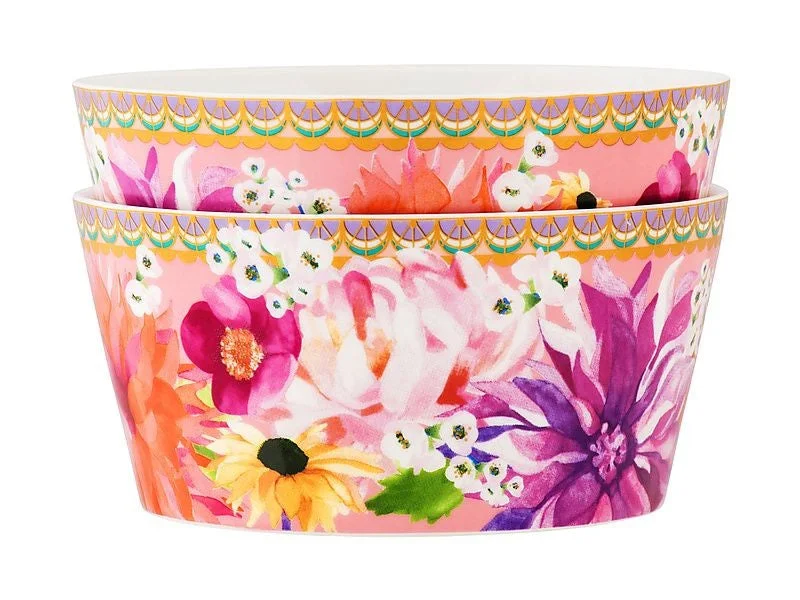 Maxwell & Williams Teas & C's Dahlia Daze Bowl 12cm Set Of 2 Pink