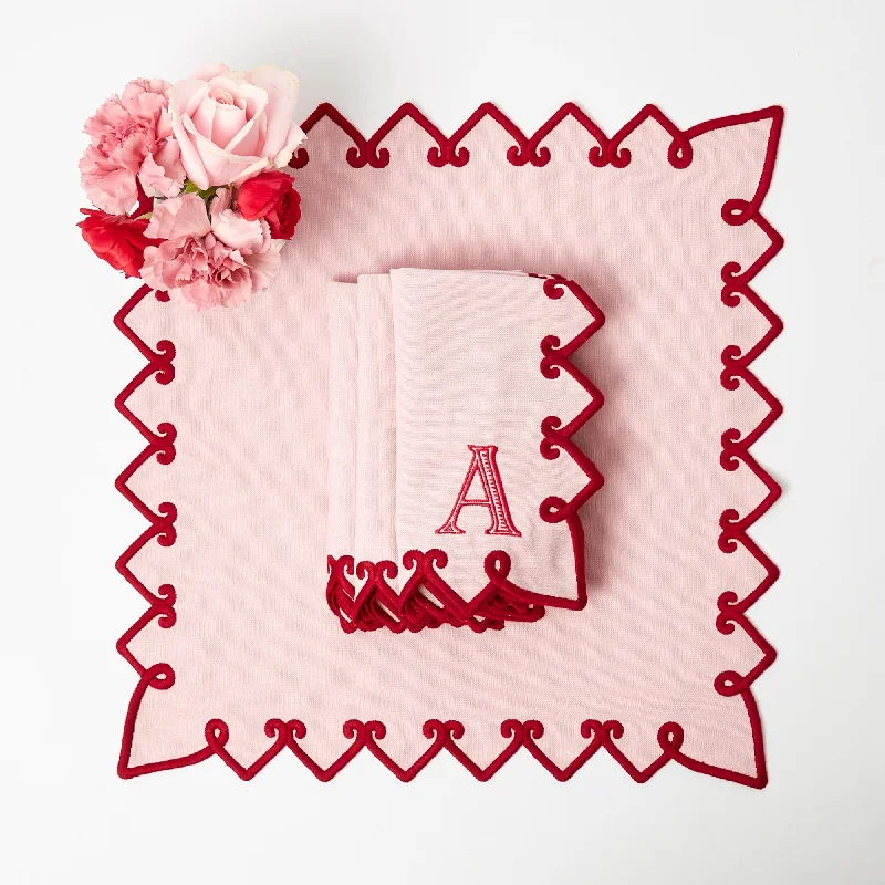 Angelina Pink & Red Napkins (Set of 4)