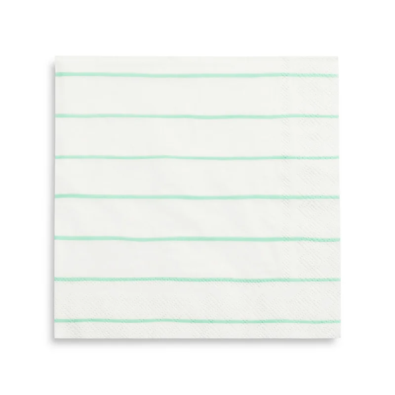 Mint Frenchie Striped Large Napkins