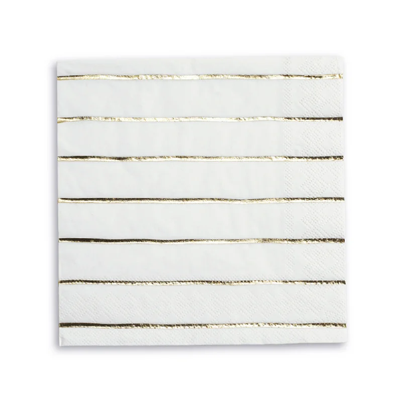 Gold Frenchie Striped Large Napkins