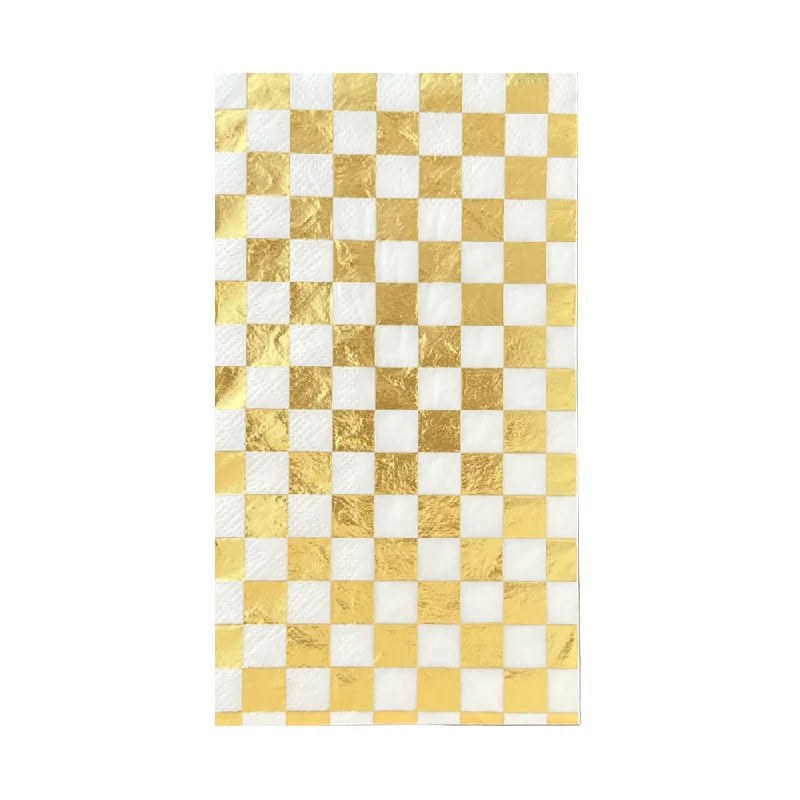 Check It! Gold Clash Check Guest Napkins