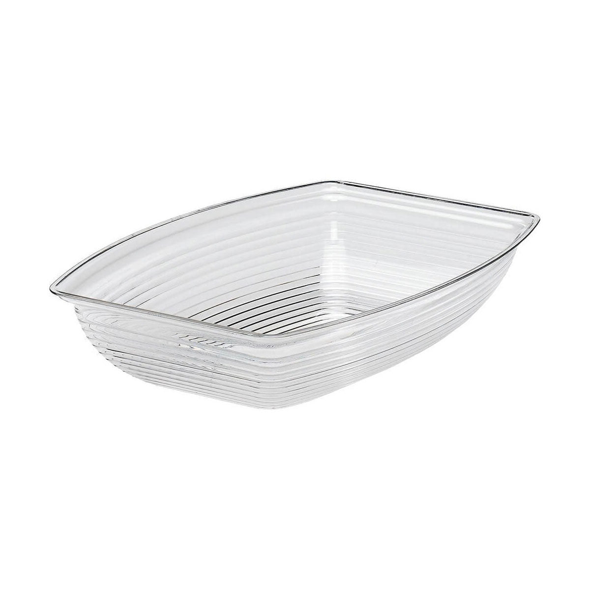 Cambro RSB1419CW135 Rectangular Ribbed Serving Bowl, Clear, 12 qt.