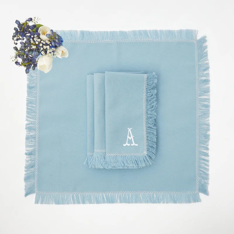 Blue Fringe Napkins (Set of 4)