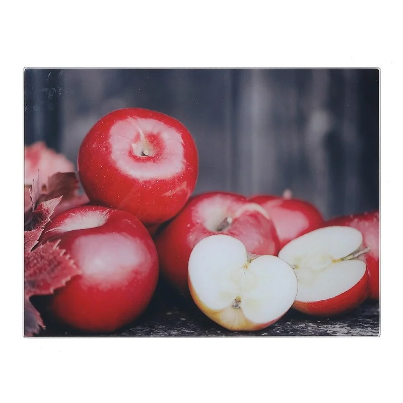 Printed Glass Cutting Board (Fresh Apples) - Set of 2