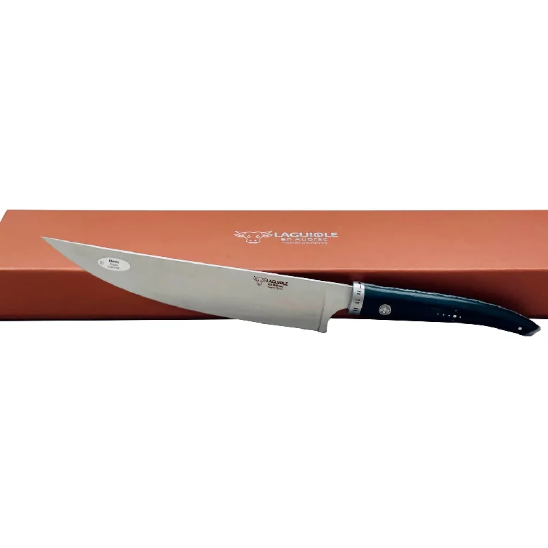 Laguiole en Aubrac Handcrafted Cuisine Gourmet Chef's Knife With Ebony Wood Handle, 8-Inches