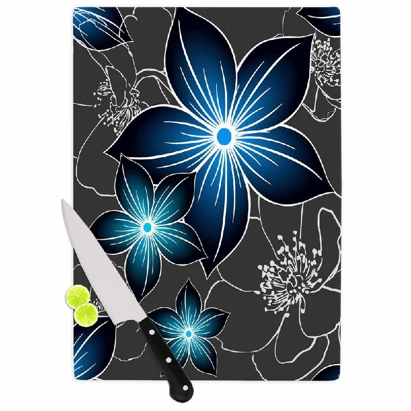 Kess InHouse Alison Coxon "Charcoal And Cobalt" Gray Blue Cutting Board