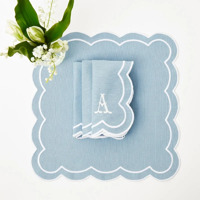 Serena Appliqué Blue Napkins (Set of 4)