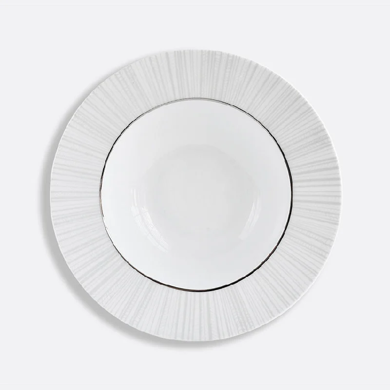 Bernardaud | Silva Rim Soup Plate - White & Platinum