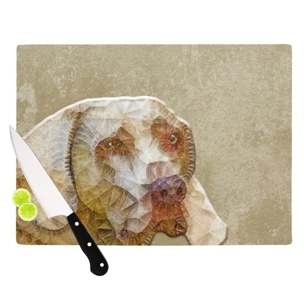 Kess InHouse Ancello "Abstract Dog" Brown Geometric Cutting Board